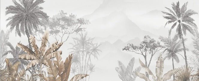 Papier peint tendance tropical sepia, XXL, tendance