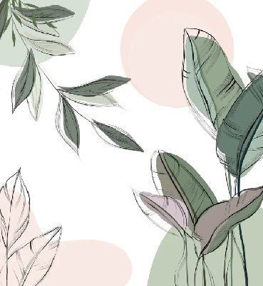 Papier peint panoramique végétal graphique vert