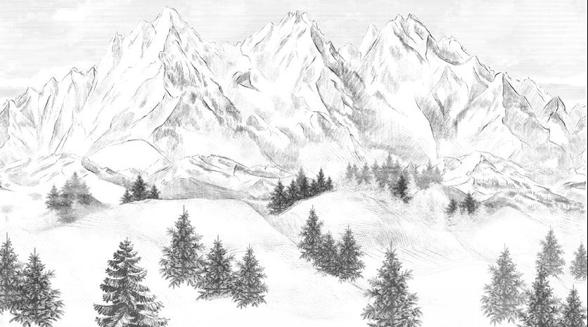 Papier peint montagne sommets de Chamonix