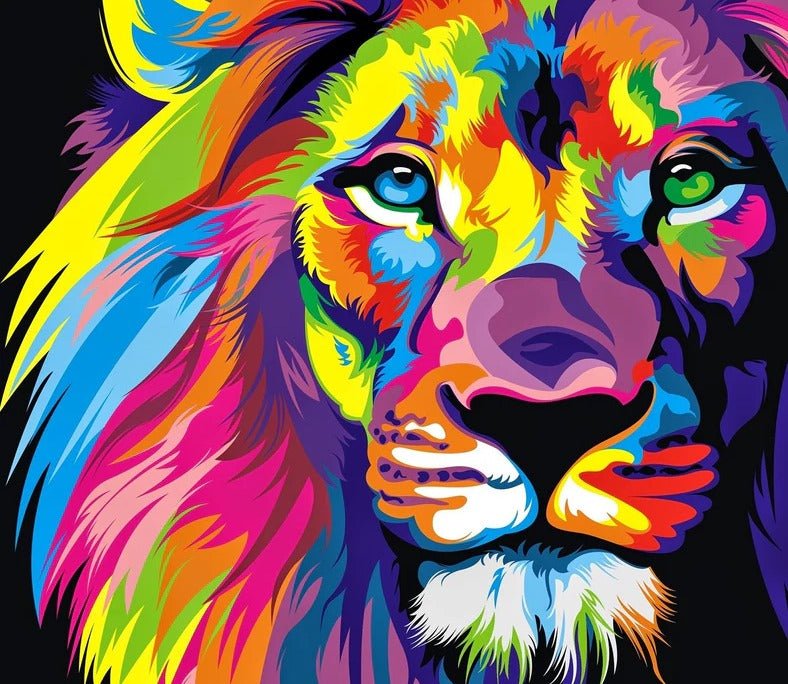 Papier peint panoramique lion color pop