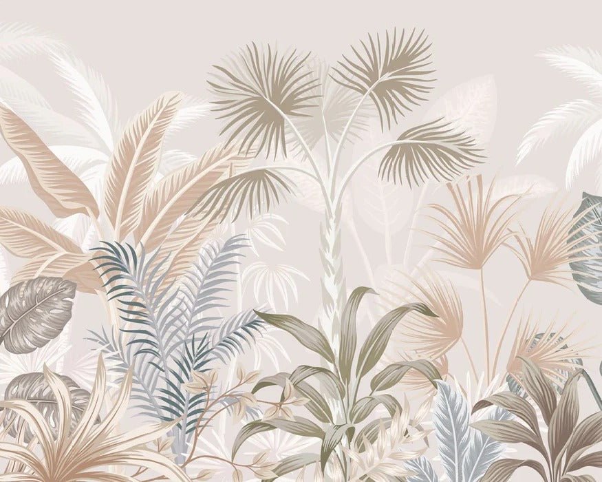 Papier peint panoramique jungle terracotta