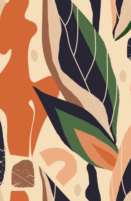 Papier peint mur végétal abstrait
