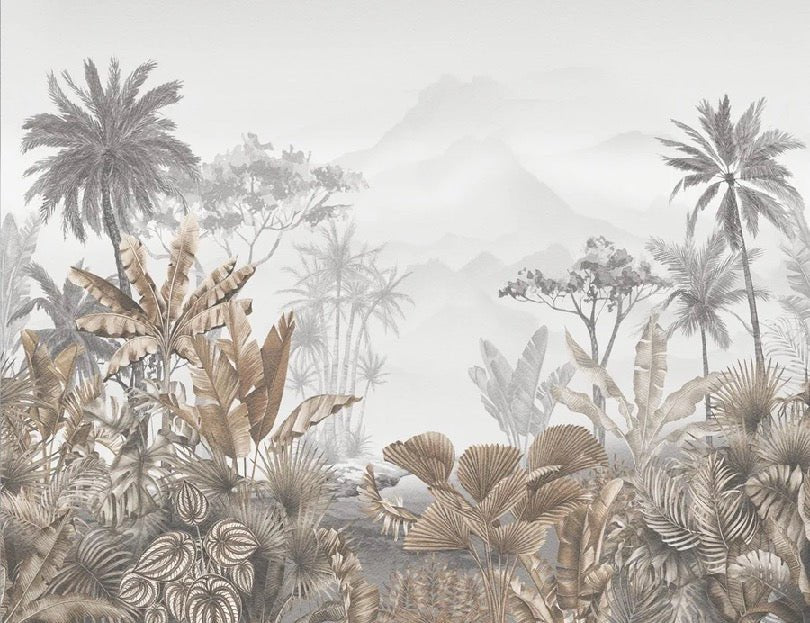 Papier peint tendance tropical sepia