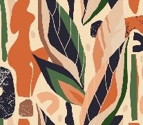 Papier peint mur végétal abstrait