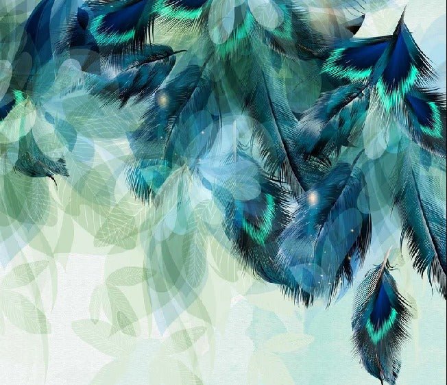 Papier Peint Plume Ethnique Paon
