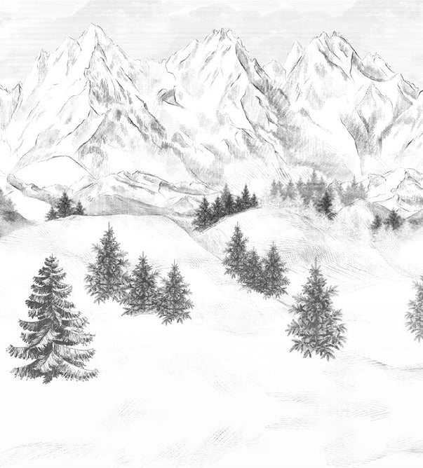 Papier peint montagne sommets de Chamonix