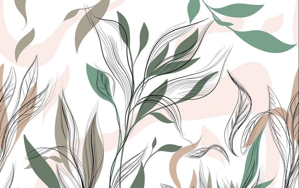 Papier peint panoramique fleur graphique