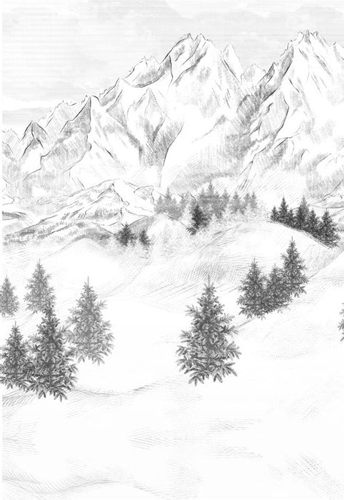 Papier peint montagne sommets de Chamonix