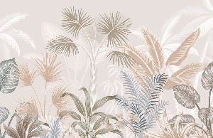 Papier peint panoramique jungle terracotta