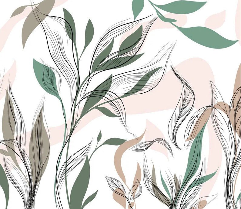 Papier peint panoramique fleur graphique, XXL, tendance