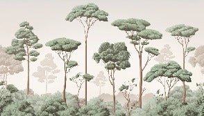 Papier peint brise légère pinède