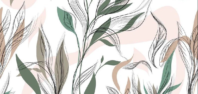 Papier peint panoramique fleur graphique