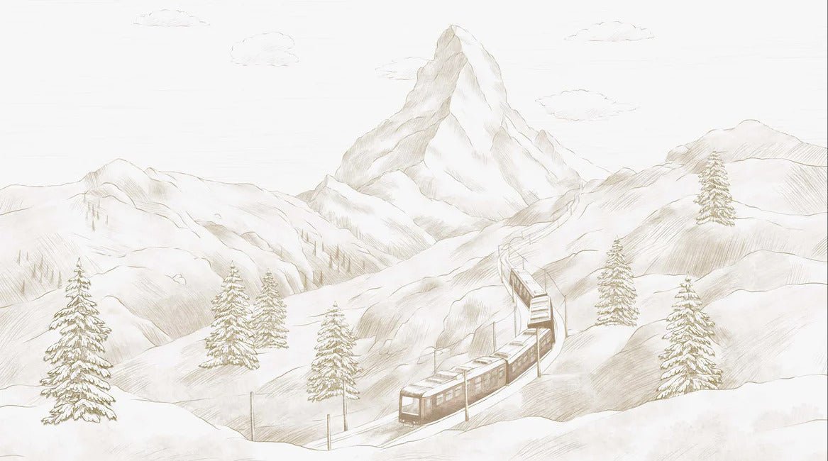 Papier peint panoramique Mont Cervin sépia, XXL, tendance