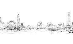 Papier peint noir et blanc monument du monde