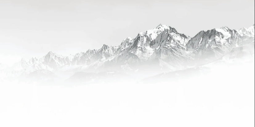 Papier peint Mont Blanc dans la brume noir et blanc, XXL, tendance
