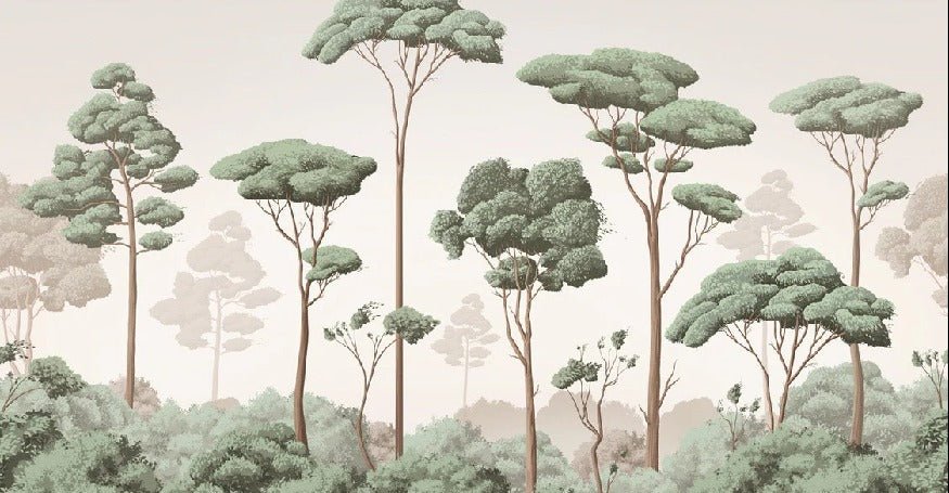 Papier peint brise légère pinède