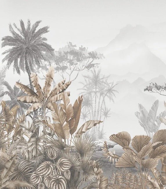 Papier peint tendance tropical sepia, XXL, tendance