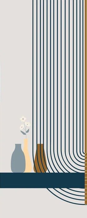 Papier peint arche bleu graphique