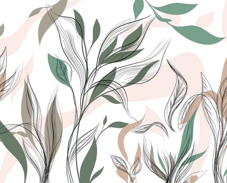 Papier peint panoramique fleur graphique