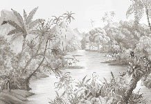 Papier peint panoramique jungle pittoresque