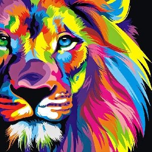 Papier peint panoramique lion color pop