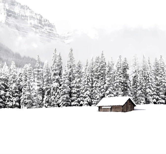 Papier peint panoramique chalet en montagne