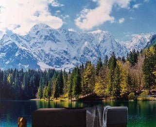 Papier peint panoramique Lac de montagne en Haute Savoie
