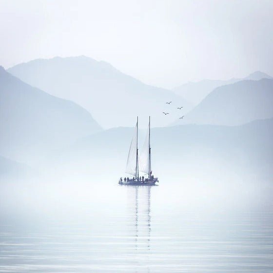 Papier peint lac Annecy navigation, XXL, tendance