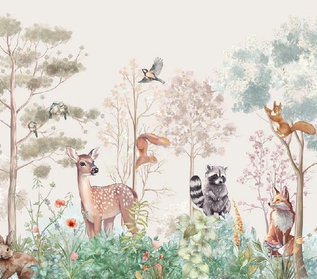 Papier peint chambre enfant nature magique beige