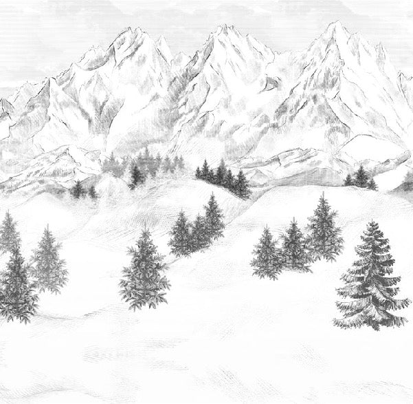 Papier peint montagne sommets de Chamonix