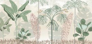 Papier peint panoramique jungle pastel