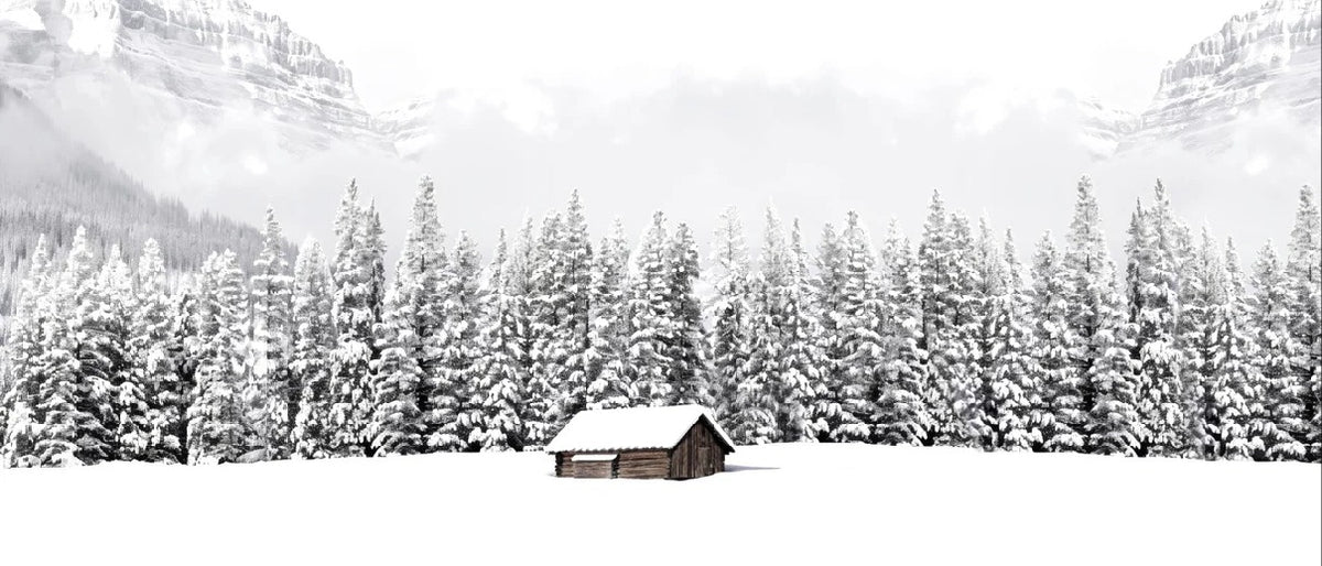 Papier peint panoramique chalet en montagne