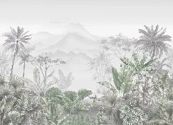 Papier peint tendance tropical vert