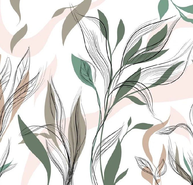 Papier peint panoramique fleur graphique