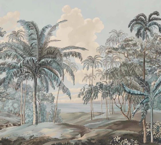 Papier peint paysage Célèbes bleuté, XXL, tendance