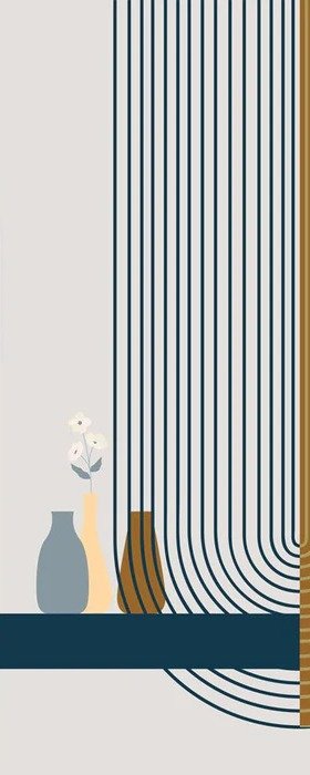 Papier peint arche bleu graphique, XXL, tendance