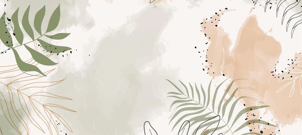 Papier peint panoramique aquarelle végétale, mural concept, tendance