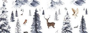 Papier peint enfant animaux dans la neige, XXL, tendance