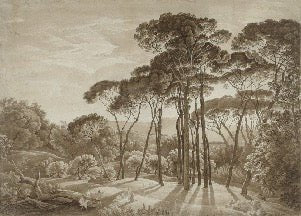 Papier peint panoramique paysage italien ambré