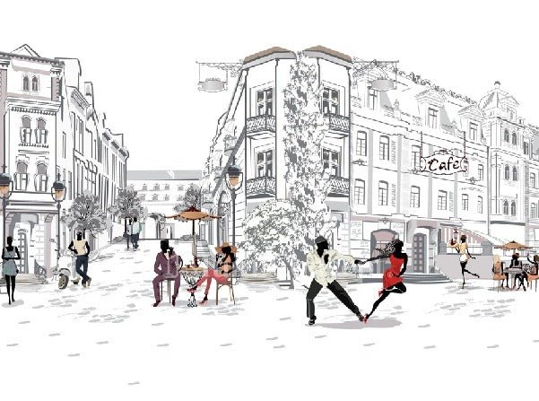 Papier peint panoramique balade parisienne