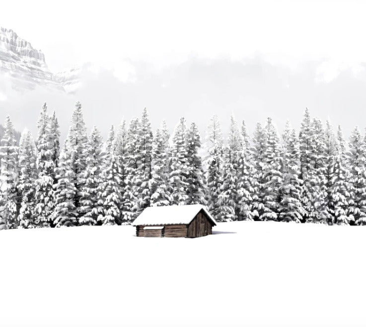 Papier peint panoramique chalet en montagne