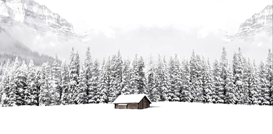 Papier peint panoramique chalet en montagne