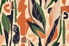 Papier peint mur végétal abstrait