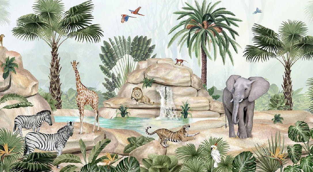 Papier peint enfant oasis animale, XXL, tendance