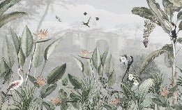 Papier peint mirage tropical, mural concept, tendance