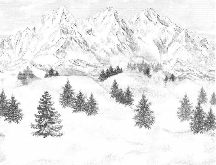 Papier peint montagne sommets de Chamonix, XXL, tendance