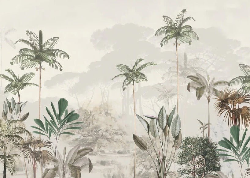 Papier peint panoramique jungle eden vert