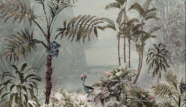 Papier peint panoramique Jungle Perth, XXL, tendance