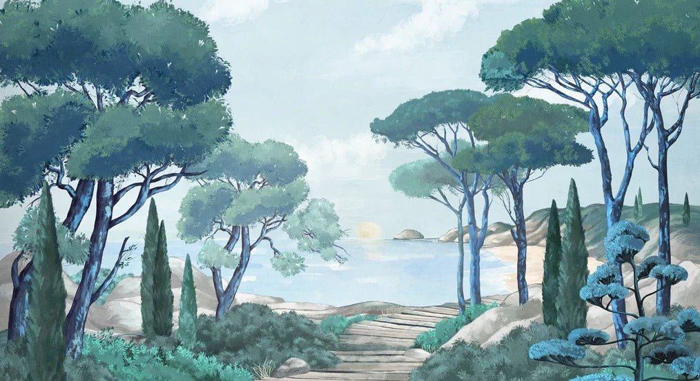 Papier peint balade dans les calanques, XXL, tendance