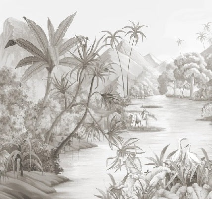 Papier peint panoramique jungle pittoresque